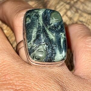Crocodile Kambaba Jasper Ring Size 9 1/4 “Peace & Tranquility Stone”